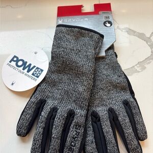 Spyder Men's Charcoal and Black Gloves bandit stryke